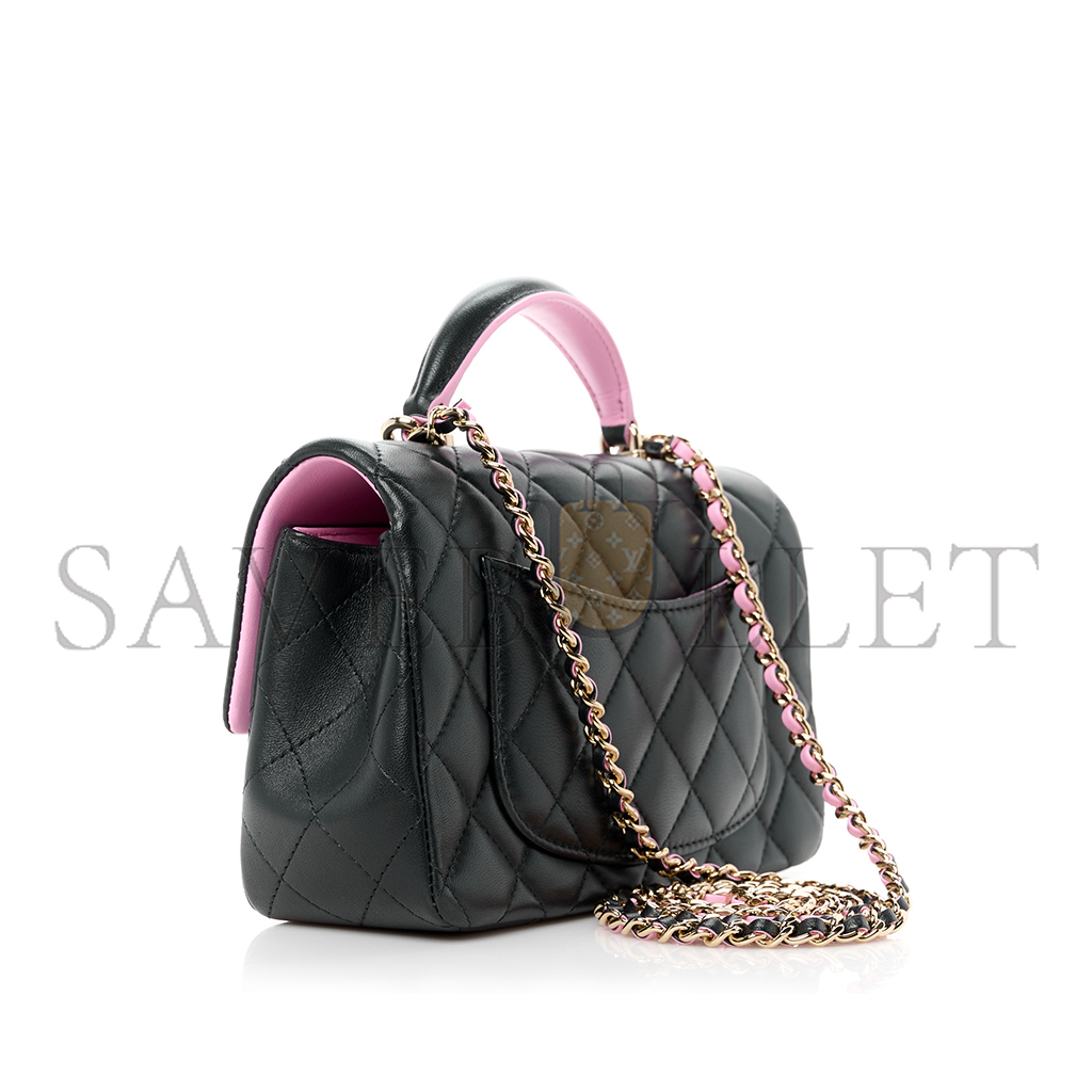 CHANEL MASTER CLASSIC SINGLE FLAP TOP HANDLE BAG QUILTED LAMBSKIN MINI (17.2*10*3.3cm)